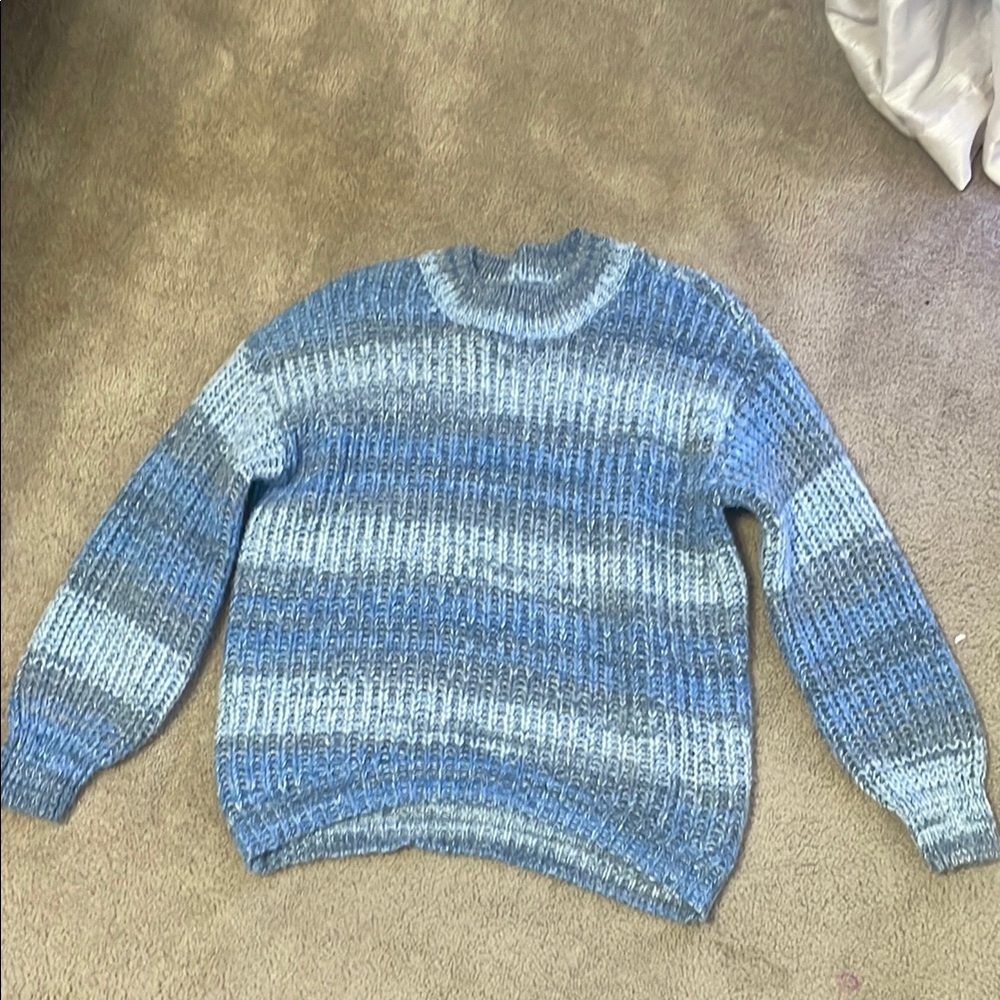 Never Worn. Women’s Blue Striped Sweater